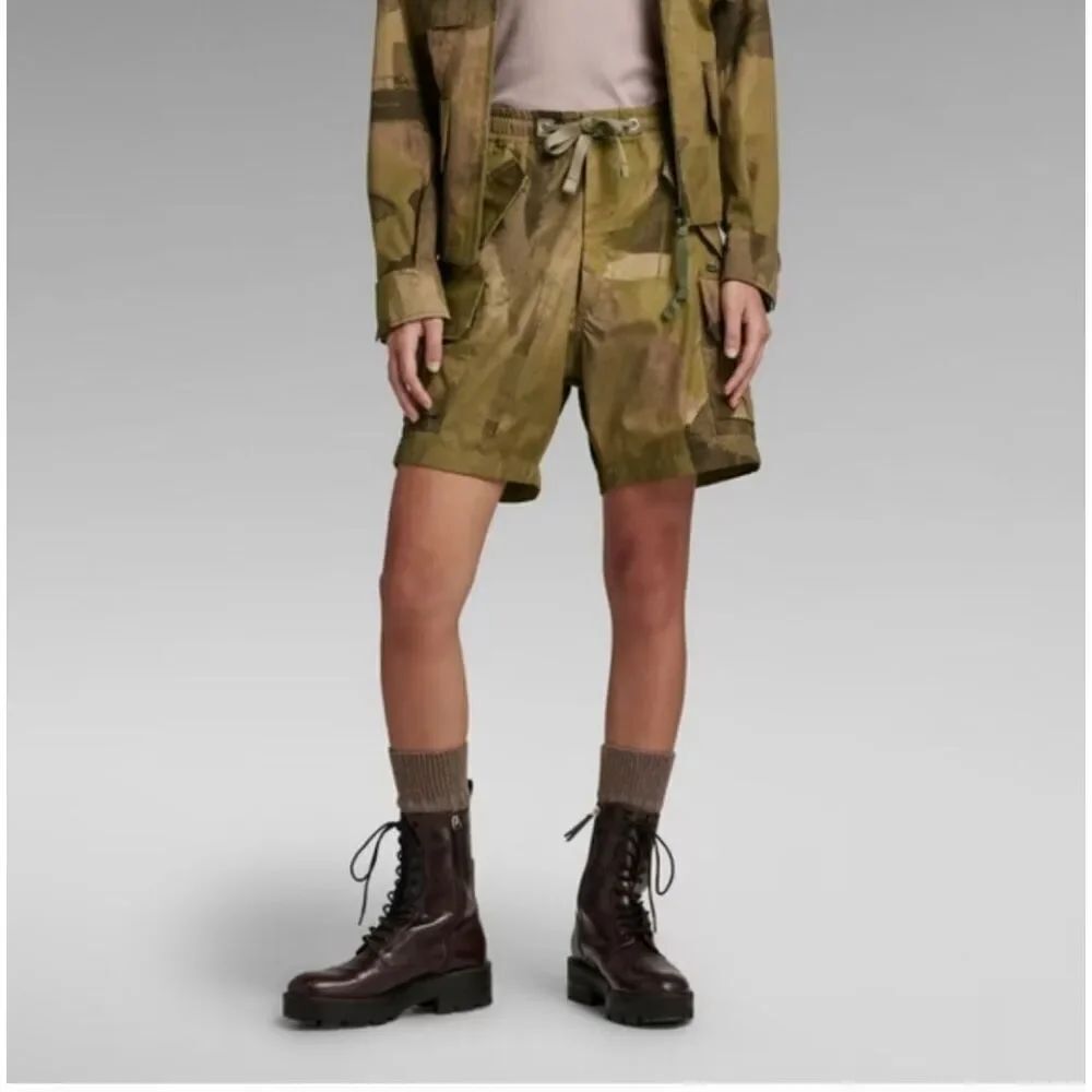 G Star Raw Denim Womens Cargo Safari Camo Shorts Mid Waist NWT Size 27